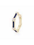 Honey Station Ring in Navy Enamel and 18k Yellow Gold with White Diamonds — Melissa Kaye