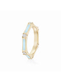 Honey Station Ring in Pastel Blue Enamel and 18k Yellow Gold with White Diamonds — Melissa Kaye