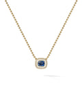 Lenox OOAK Pendant in 18k Yellow Gold with Blue Sapphire, White Diamonds and Enamel — Melissa Kaye