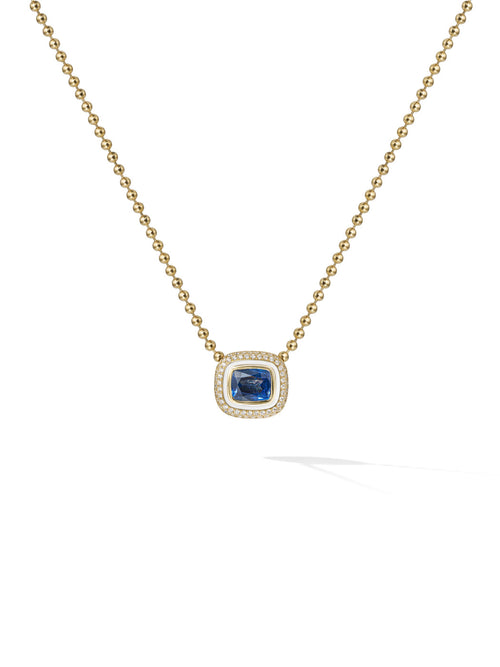 Lenox OOAK Pendant in 18k Yellow Gold with Blue Sapphire, White Diamonds and Enamel — Melissa Kaye