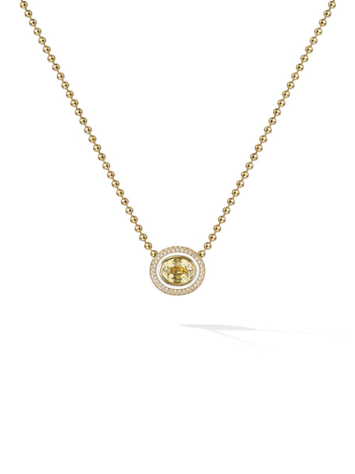 Lenox OOAK Pendant in 18k Yellow Gold with Yellow Sapphire, Pave White Diamonds and Enamel — Melissa Kaye