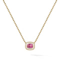 Lenox OOAK Pendant in 18k Yellow Gold with Pink Sapphire, Pave White Diamonds and Enamel— Melissa Kaye