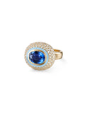 Lenox Bubble Ring in 18k Gold with Pastel Blue Enamel and Blue Sapphire and Pave Diamonds - Melissa Kaye