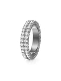 Lenox Eternity Band Double in 18k Blackened Gold with White Diamonds — Melissa Kaye