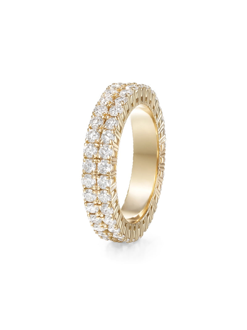 Lenox Eternity Band Double in 18k Yellow Gold with White Diamonds — Melissa Kaye