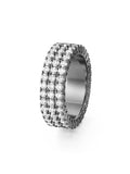 Lenox Eternity Band Triple in 18k Blackened Gold with White Diamonds — Melissa Kaye