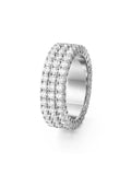 Lenox Eternity Band Triple in 18k White Gold with White Diamonds — Melissa Kaye