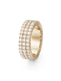 Lenox Eternity Band Triple in 18k Yellow Gold with White Diamonds — Melissa Kaye