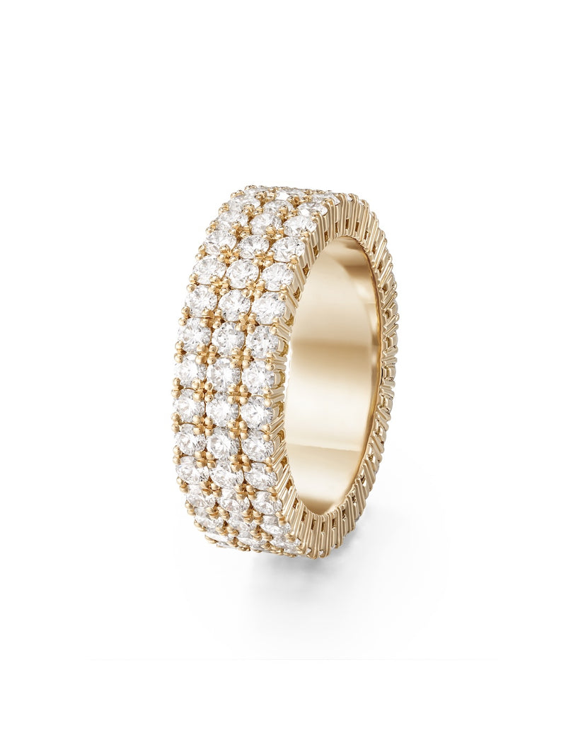 Lenox Eternity Band Triple in 18k Yellow Gold with White Diamonds — Melissa Kaye