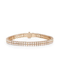  Lenox Tennis Bracelet Double in 18k Pink Gold with White Diamonds — Melissa Kaye