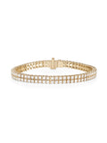 Lenox Tennis Bracelet Double in 18k Yellow Gold with White Diamonds — Melissa Kaye
