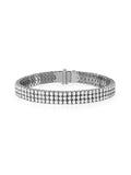 Lenox Tennis Bracelet Triple in 18k Blackened Gold with White Diamonds — Melissa Kaye