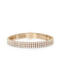 Lenox Tennis Bracelet Triple in 18k Pink Gold with White Diamonds — Melissa Kaye