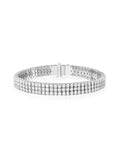 Lenox Tennis Bracelet Triple in 18k White Gold with White Diamonds — Melissa Kaye