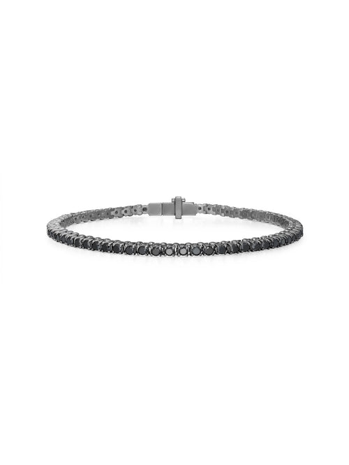 Lenox Tennis Bracelet in 18k Blackened Gold with Black Diamonds — Melissa Kaye