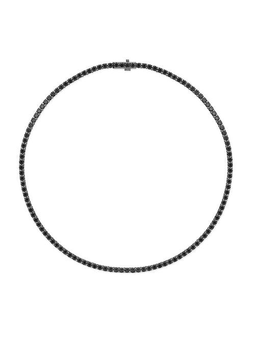 Lenox Tennis Necklace Medium in 18k Blackened Gold with Black Diamonds — Melissa Kaye
