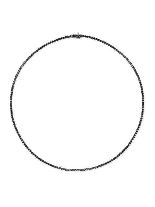 Lenox Tennis Necklace in 18k Blackened Gold with Black Diamonds — Melissa Kaye
