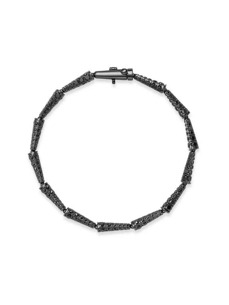 Lola Linked Bracelet in 18k Blackened Gold with Black Diamonds — Melissa Kaye