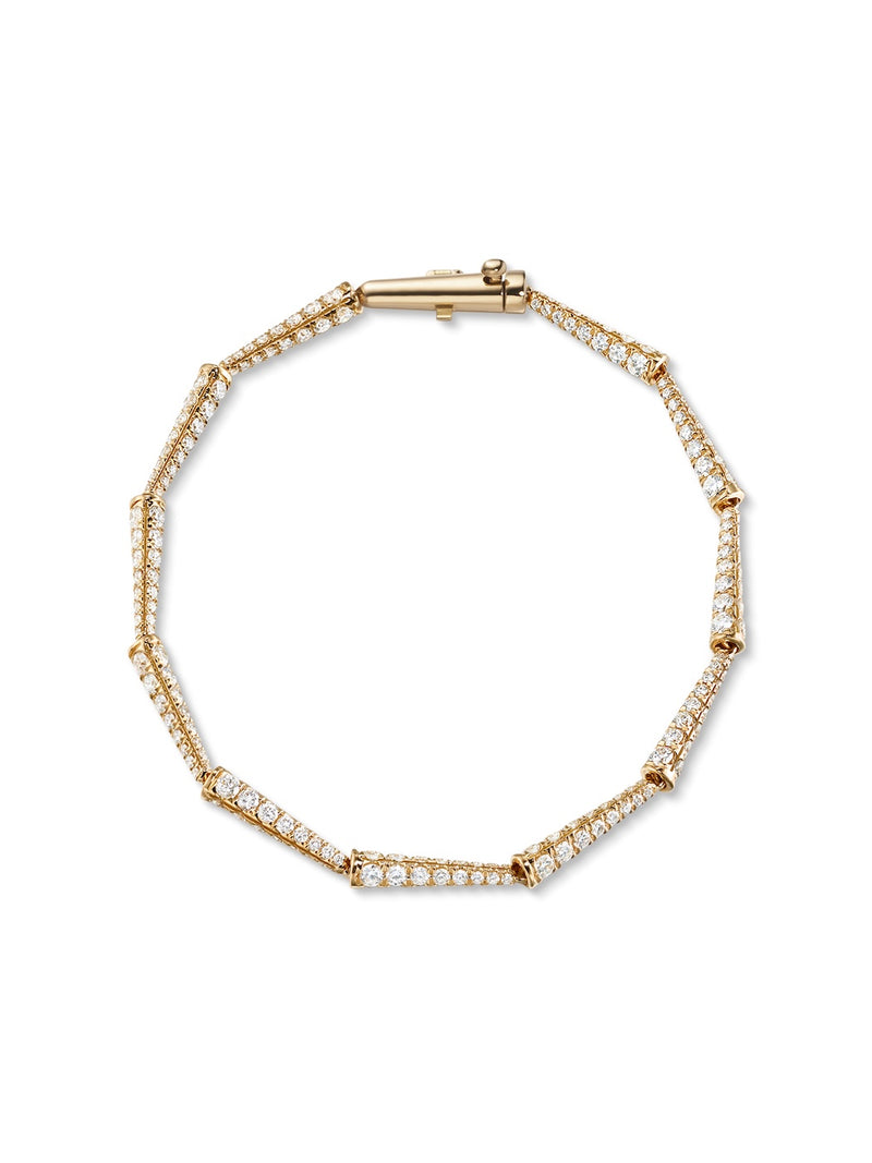 Lola Linked Bracelet in 18k Yellow Gold with White Diamonds — Melissa Kaye