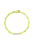 Lola Linked Bracelet in 18k Yellow Gold with Neon Yellow Enamel and White Diamonds — Melissa Kaye