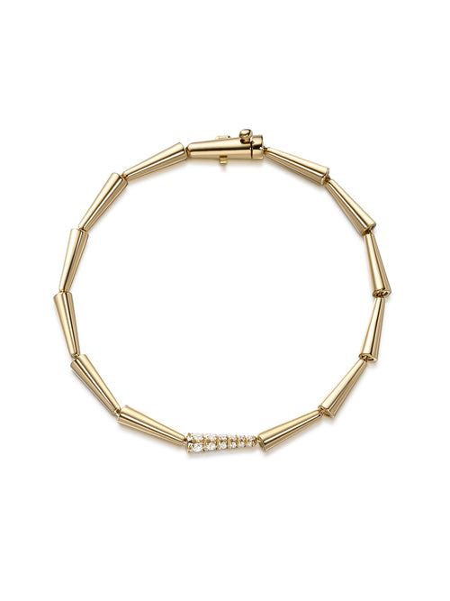 Lola Linked Bracelet in 18k Yellow Gold with White Diamonds — Melissa Kaye
