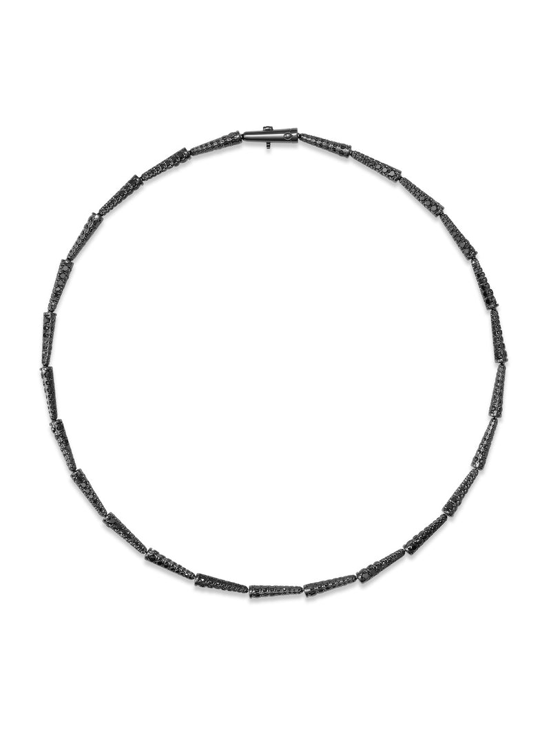 Lola Linked Necklace in 18k Blackened Gold with Black Diamonds — Melissa Kaye