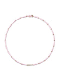 Lola Linked Necklace in 18k Pink Gold with Pastel Pink Enamel and White Diamonds — Melissa Kaye