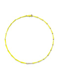 Lola Linked Necklace in 18k Yellow Gold with Neon Yellow Enamel and White Diamonds — Melissa Kaye