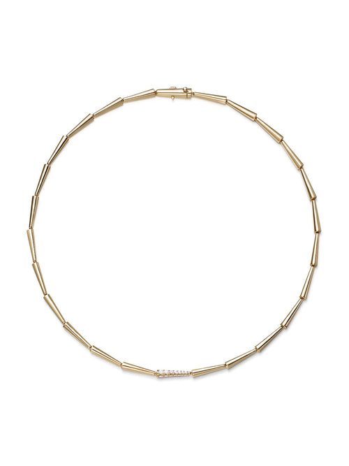 Lola Linked Necklace in 18k Yellow Gold with White Diamonds — Melissa Kaye
