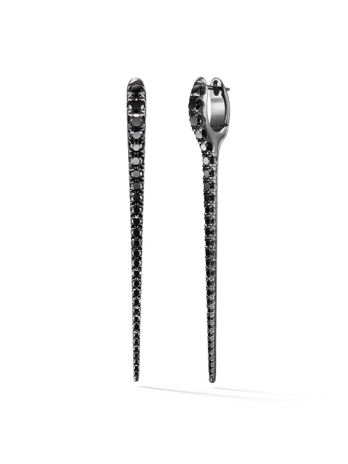 Lola Needle Earring Large in 18k Blackened Gold with Black Diamonds — Melissa Kaye