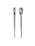 Lola Needle Earring Large in 18k Blackened Gold with Partial Diamond Setting — Melissa Kaye