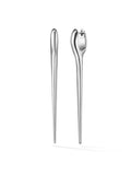 Lola Needle Earring Large in 18k White Gold — Melissa Kaye