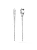 Lola Needle Earring Large in 18k White Gold with White Diamonds — Melissa Kaye