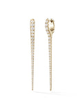 Lola Needle Earring Large in 18k Yellow Gold with White Diamonds — Melissa Kaye