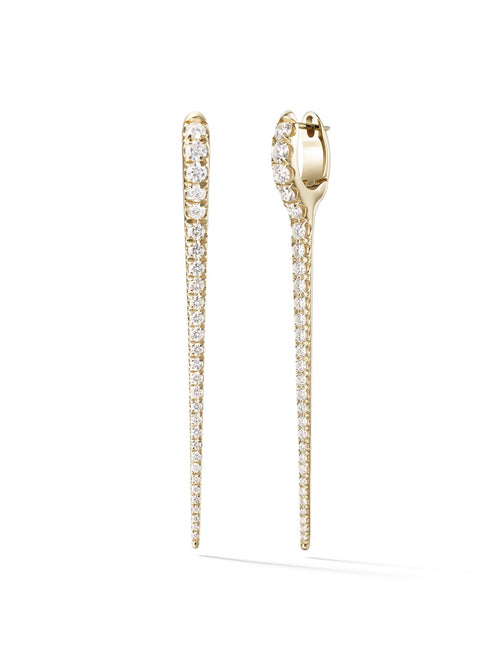 Lola Needle Earring Large in 18k Yellow Gold with White Diamonds — Melissa Kaye