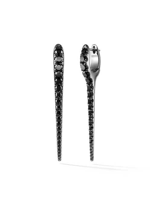  Lola Needle Earring Medium in 18k Blackened Gold with Black Diamonds — Melissa Kaye