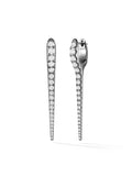 Lola Needle Earring Medium in 18k Blackened Gold with White Diamonds — Melissa Kaye