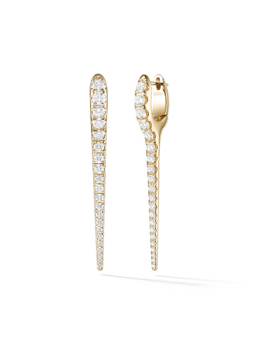Lola Needle Earring Medium in 18k Yellow Gold with White Diamonds — Melissa Kaye