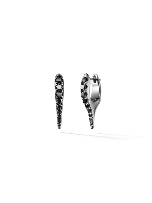 Lola Needle Earring Mini in 18k Blackened Gold with Black Diamonds — Melissa Kaye