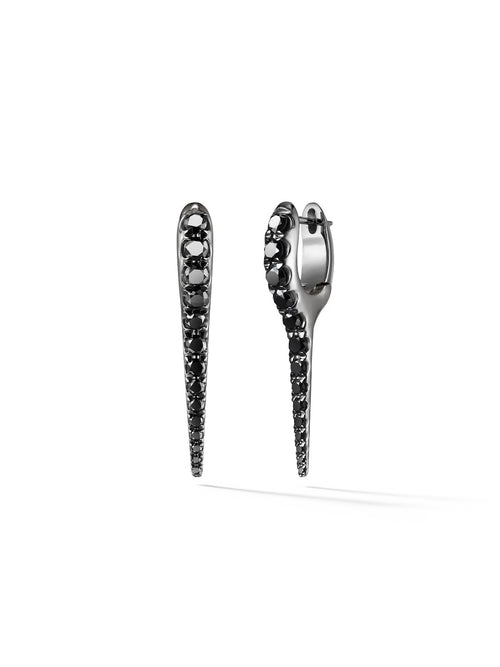 Lola Needle Earring Small in 18k Blackened Gold with Black Diamonds — Melissa Kaye