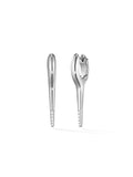 Lola Needle Earring Small in 18k White Gold with Partial Diamond Setting — Melissa Kaye