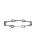Lola Needle Linked Bracelet in 18k Blackened Gold with White Diamonds — Melissa Kaye
