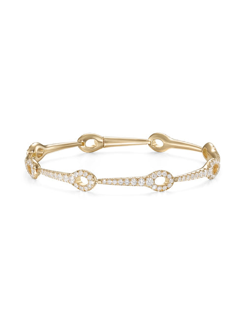 Lola Needle Linked Bracelet in 18k Yellow Gold with White Diamonds — Melissa Kaye