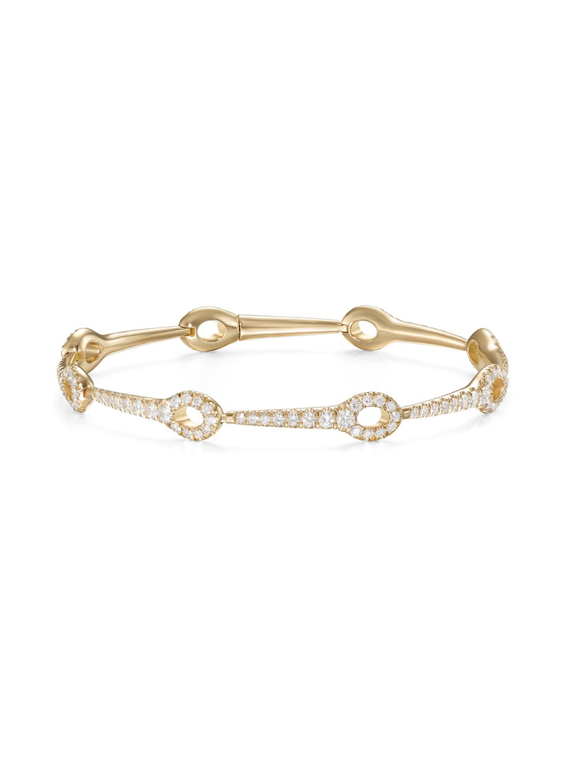Lola Needle Linked Bracelet in 18k Yellow Gold with White Diamonds — Melissa Kaye