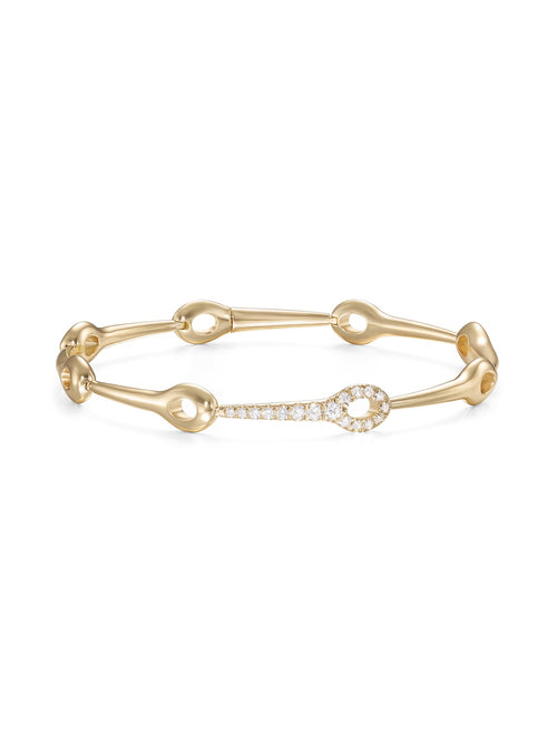 Lola Needle Linked Bracelet in 18k Yellow Gold with White Diamonds — Melissa Kaye