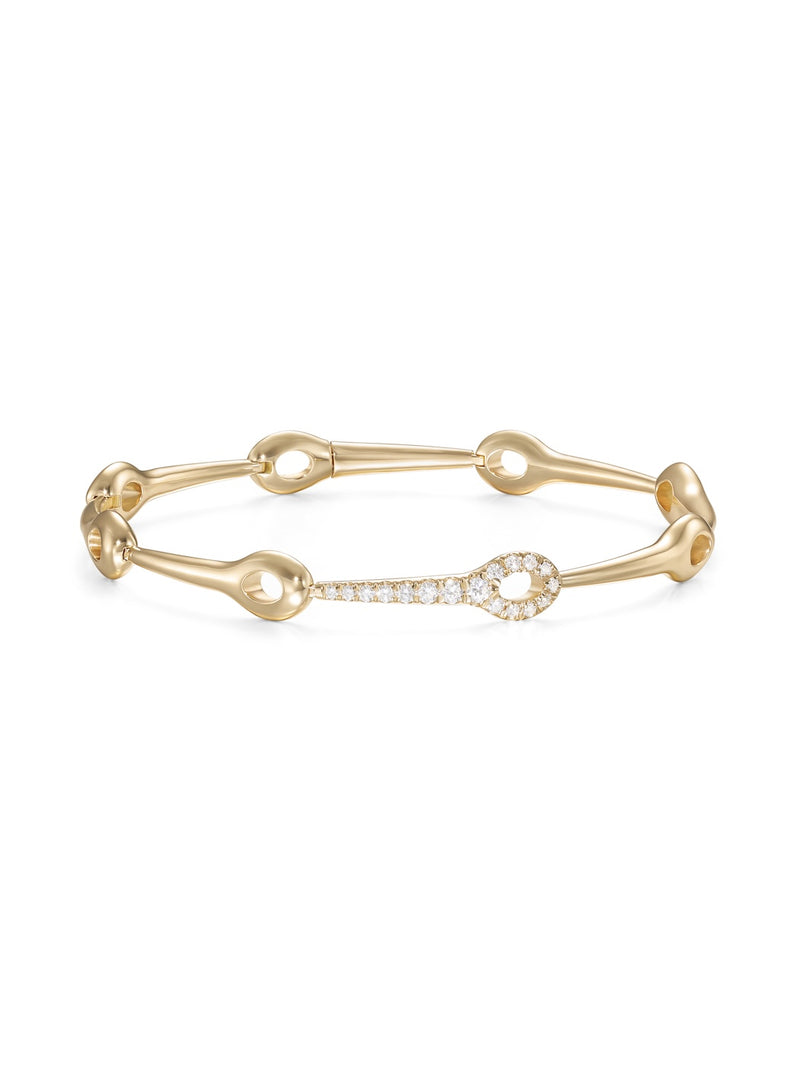 Lola Needle Linked Bracelet in 18k Yellow Gold with White Diamonds — Melissa Kaye