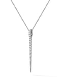 Lola Needle Pendant Large in 18k Blackened Gold with White Diamonds — Melissa Kaye