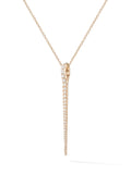 Lola Needle Pendant Large in 18k Pink Gold with White Diamonds — Melissa Kaye