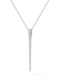 Lola Needle Pendant Large in 18k White Gold with White Diamonds — Melissa Kaye
