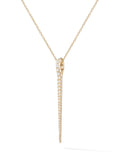 Lola Needle Pendant Large in 18k Yellow Gold with White Diamonds — Melissa Kaye